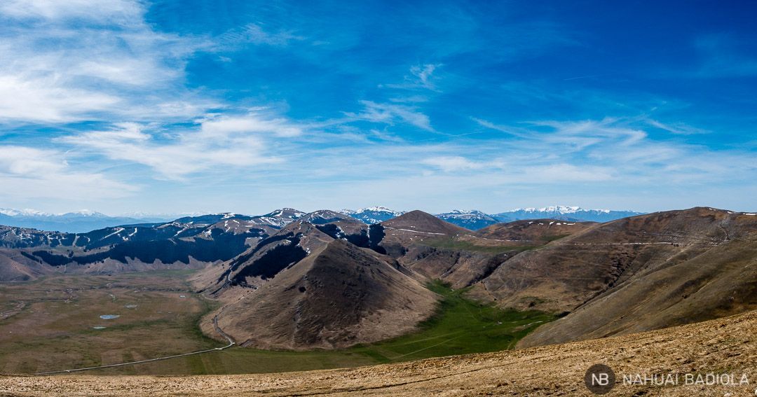 Views from the E13 trail in the Sibillini Mountains, Italy