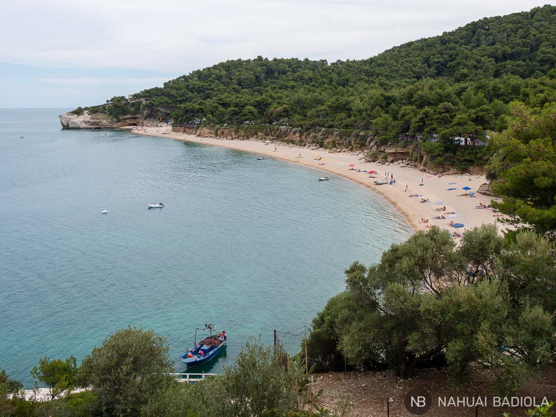 Campi Beach seen from the access road.